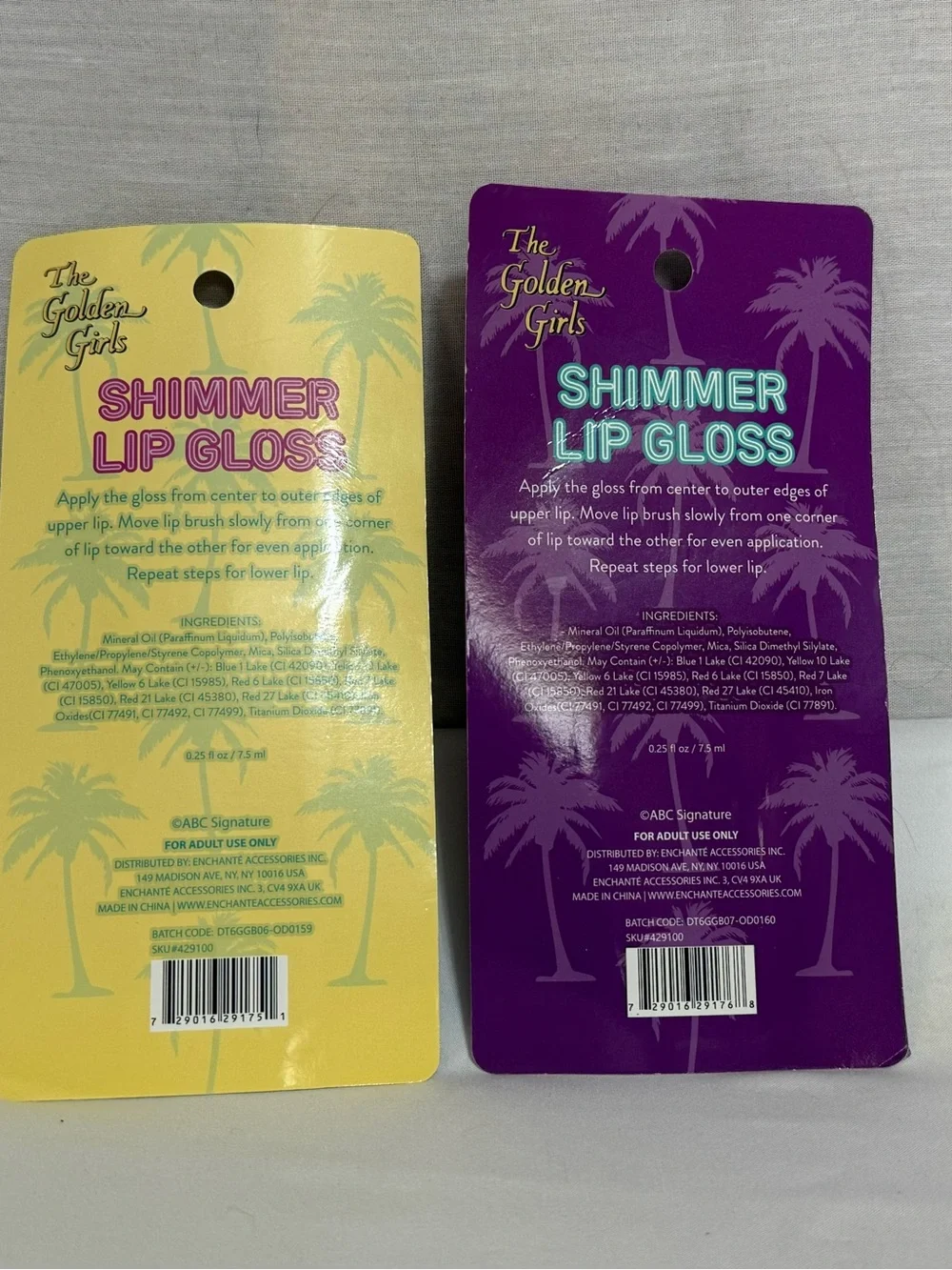 The Golden Girls Lip Gloss Set of 4 NIB